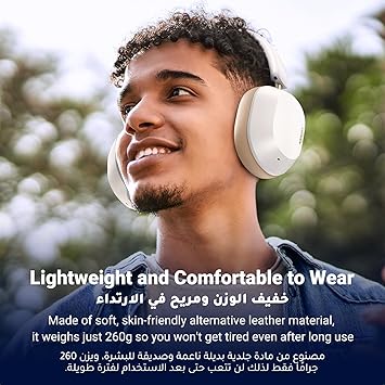 UGREEN HiTune Max5C Headphones Wireless, 75H Playtime, Adaptive Noise Cancelling, Hi-Res Sound Bluetooth 5.4 Over-ear Headsets, Custom EQ & Multiple Connection via App, Foldable Retractable Earphones