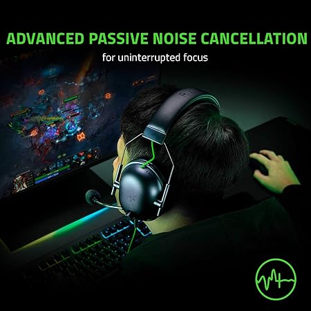 Razer BlackShark V2 X Gaming Headset: 7.1 Surround Sound, 50mm Drivers, Memory Foam Cushion, for PC, PS4, PS5, Switch, Xbox One, Xbox Series X|S, Mobile, 3.5mm Audio Jack, Classic Black