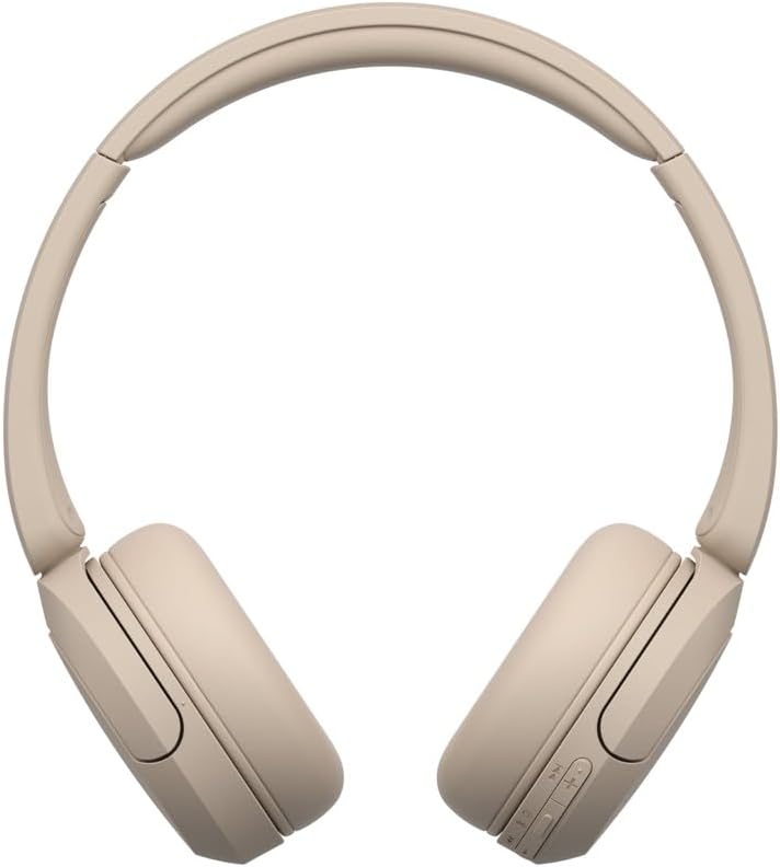 Sony WH-CH520 Wireless Headphones, 50 hours battery life, Clearer hands-free calling, Multipoint Connection, On-ear style, Cream, UAE Version - 1-Year warranty